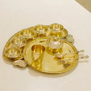 Brass Maharaja Thali Dinner Set of 10 Pieces